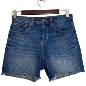 Madewell Shorts Womens 26 High Rise Denim Cut Offs Vintage Retro Blue Jean